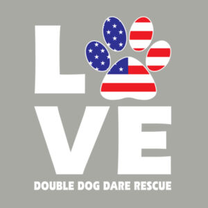 Love Paw Print-American Flag  Design